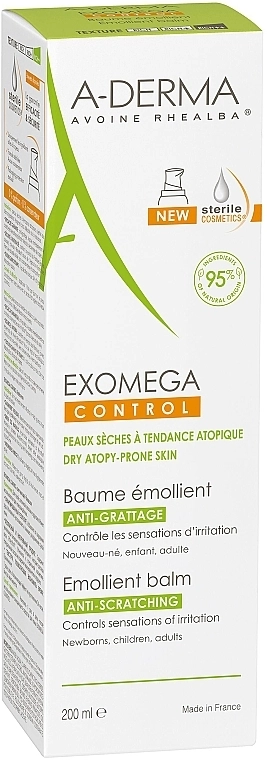 A-Derma Пом'якшувальний бальзам для тіла Exomega Control Emollient Balm Anti-Scratching - фото N3