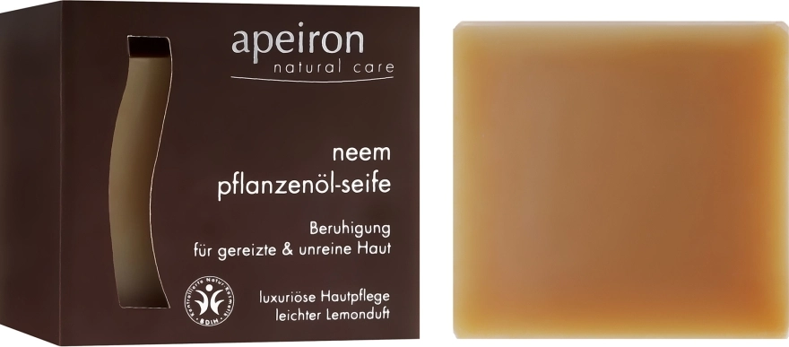 Apeiron Натуральне мило "Нім" для проблемної шкіри Neem Plant Oil Soap - фото N2