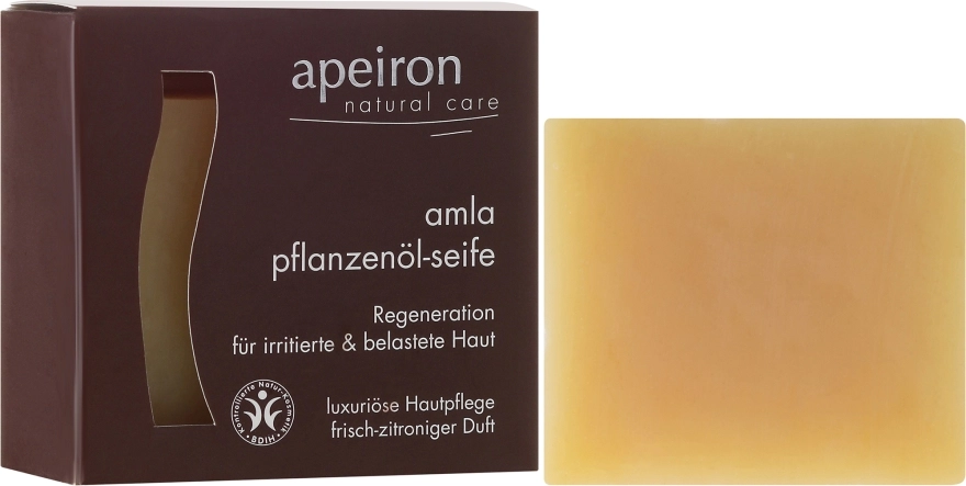 Apeiron Натуральное мыло "Амла" для регенерации кожи Amla Plant Oil Soap - фото N2