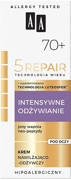 AA Зволожувальний і живильний крем для шкіри навколо очей 70+ Cosmetics Age Technology 5 Repair Eye Cream - фото N3