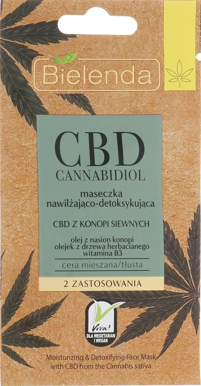 Bielenda Маска для жирної та комбінованої шкіри CBD Cannabidiol Moisturizing & Detoxifying Mask - фото N1