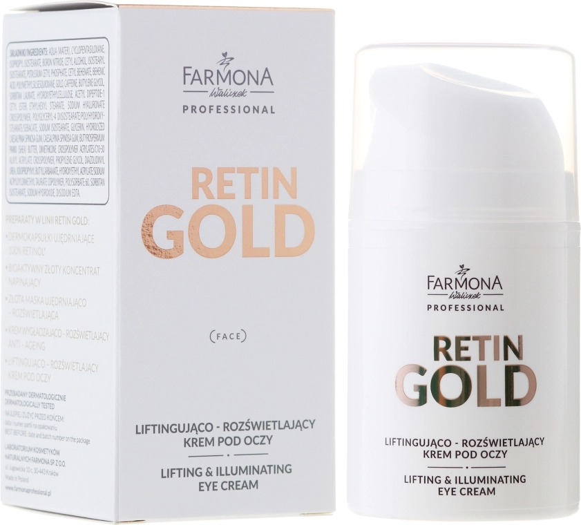 Farmona Professional Ліфтинг-крем для шкіри навколо очей Retin Gold Lifting & Illuminating Eye Cream - фото N1
