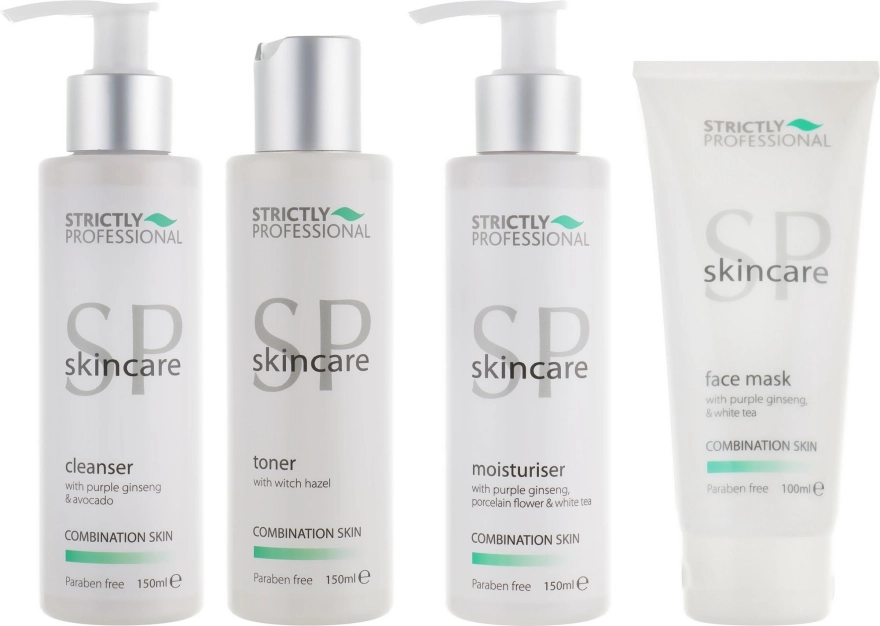 Strictly Professional Набор для комбинированной кожи SP Skincare (cleanser/150ml + toner/150ml + moisturiser/150ml + mask/100ml) - фото N2