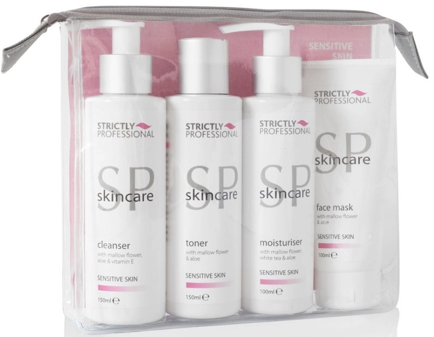 Strictly Professional Набор для чувствительной кожи SP Skincare (cleanser/150ml + toner/150ml + moisturiser/100ml + mask/100ml) - фото N1