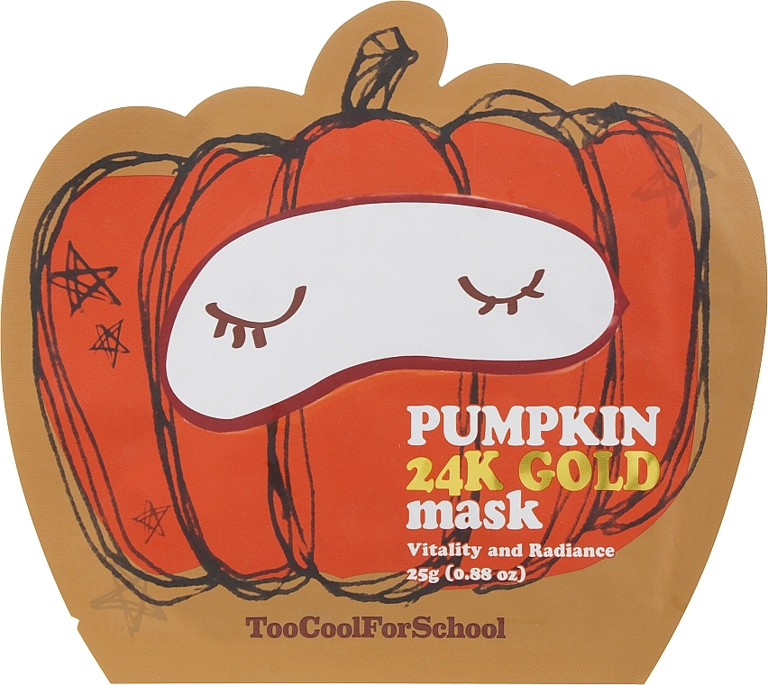 Too Cool For School Живильна маска з гарбузом і золотом Pumpkin 24k Gold Mask - фото N1