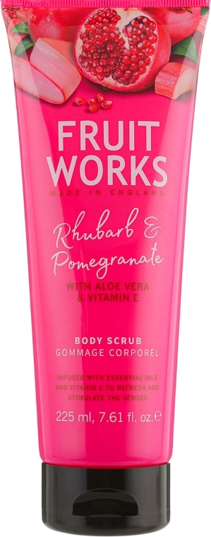 Grace Cole Скраб для тела "Ревень и гранат" Fruit Works Body Scrub Rhubarb & Pomegranate - фото N1