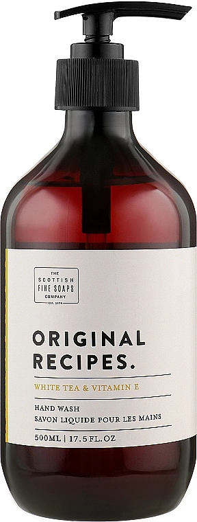 Scottish Fine Soaps Жидкое мыло для рук Original Recipes White Tea & Vitamin E Hand Wash - фото N1