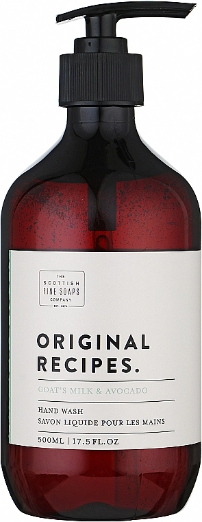 Scottish Fine Soaps Жидкое мыло для рук Original Recipes Goat's Milk & Avocado Hand Wash - фото N1