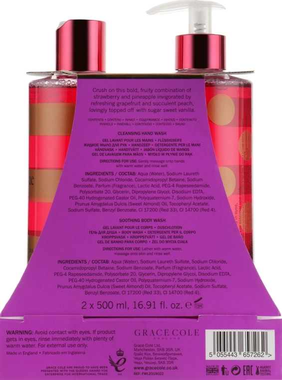 Grace Cole Набір Boutique With Love Duo Strawberry Crush (b/wash/500ml + h/wash/500ml) - фото N5