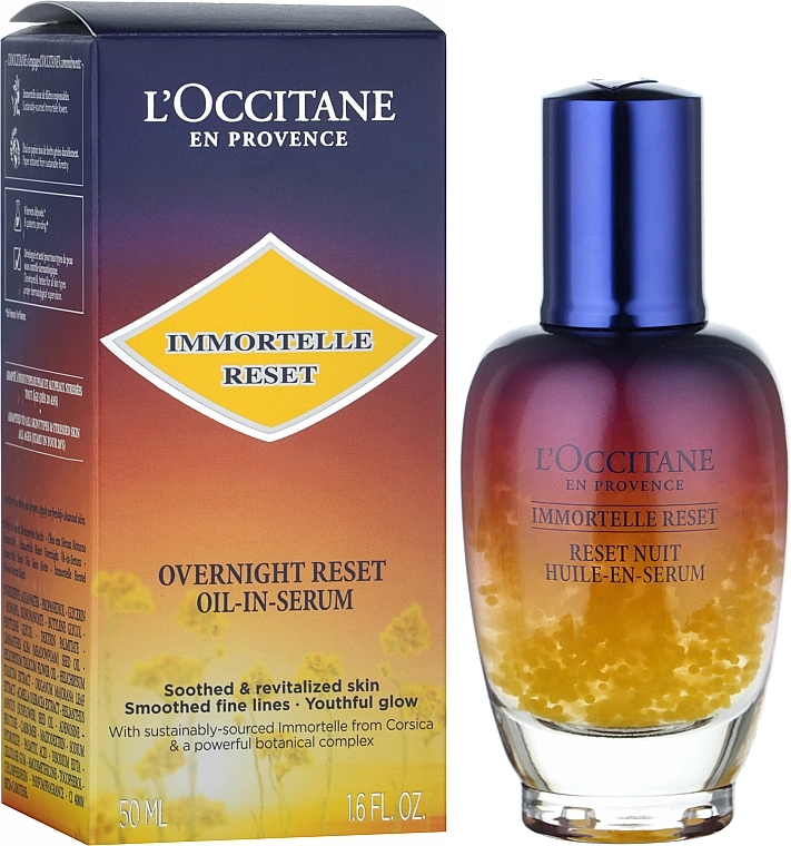 L'Occitane Ночной эликсир для лица Immortelle Overnight Reset Oil-In-Serum - фото N5