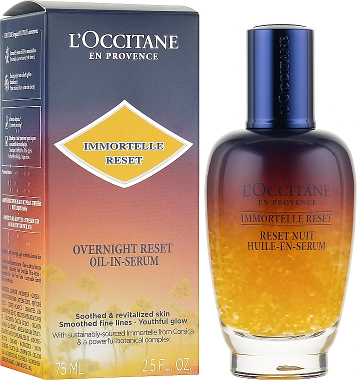 L'Occitane Ночной эликсир для лица Immortelle Overnight Reset Oil-In-Serum - фото N8