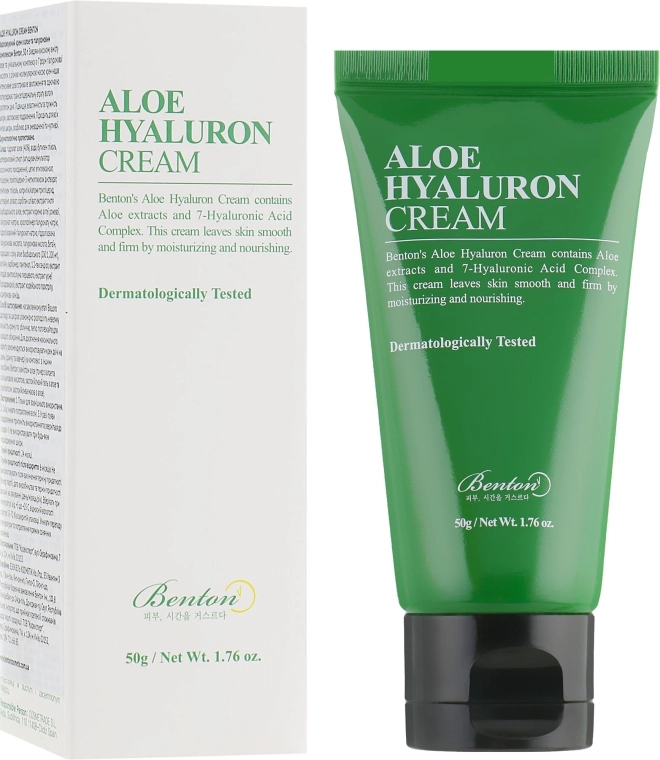 Benton Зволожувальний крем для обличчя з алое і гіалуроновою кислотою Aloe Hyaluron Cream - фото N2