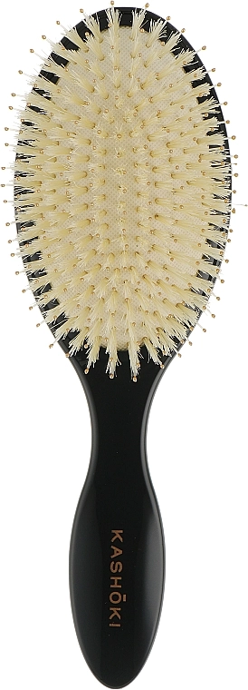 Kashoki Щітка для волосся з натуральної щетини, овальна Smooth White Detangler - фото N1