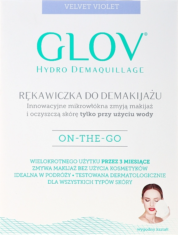 Glov Рукавичка для снятия макияжа, сиреневая On The Go Makeup Remover Very Berry - фото N2