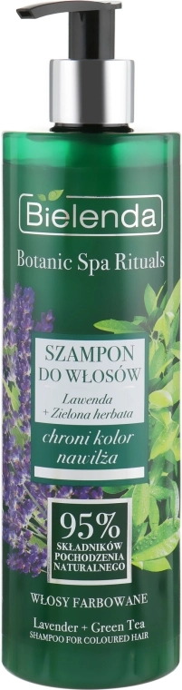 Bielenda Шампунь "Лаванда + зелений чай" для фарбованого волосся Botanic Spa Rituals Shampoo - фото N1