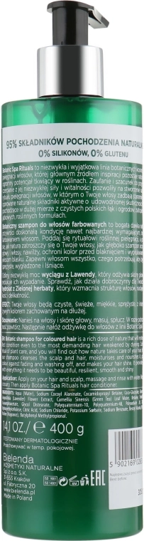 Bielenda Шампунь "Лаванда + зелений чай" для фарбованого волосся Botanic Spa Rituals Shampoo - фото N2