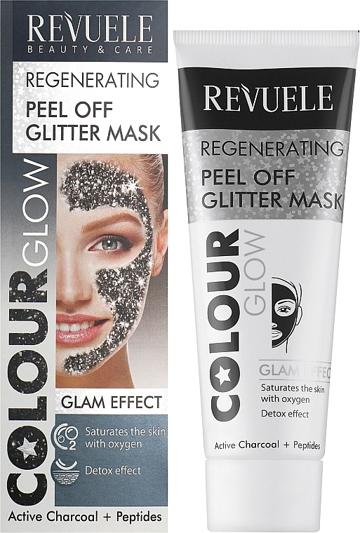 Revuele Маска-плівка для обличчя "Відновлювальна" Color Glow Glitter Mask Pell-Off Regenerating - фото N2