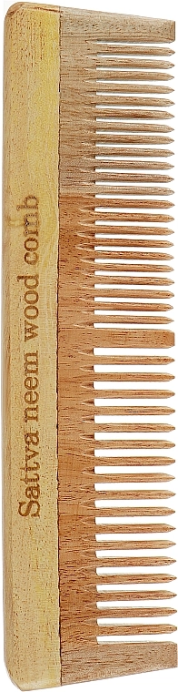 Sattva Гребень для волос деревянный, 19 см Neem Wood Comb - фото N1