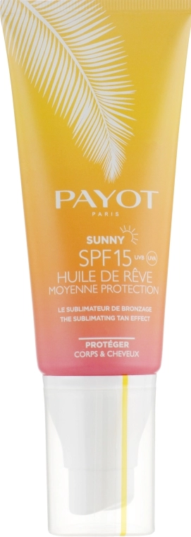 Payot Сонцезахисна суха олія для тіла і волосся Sunny The Sublimating Tan Effect Body and Hair SPF15 - фото N1