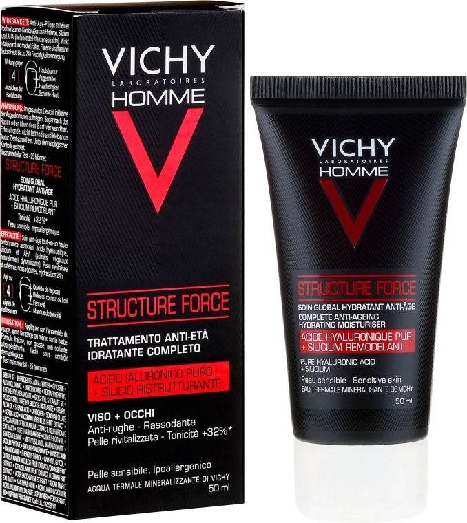 Vichy Флюид для лица Homme Structure Force Complete Anti-ageing Hydrating Moisturiser - фото N1