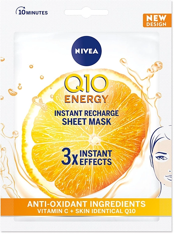 Nivea Тканинна маска з вітаміном С Q10 Energy Sheet Mask - фото N1