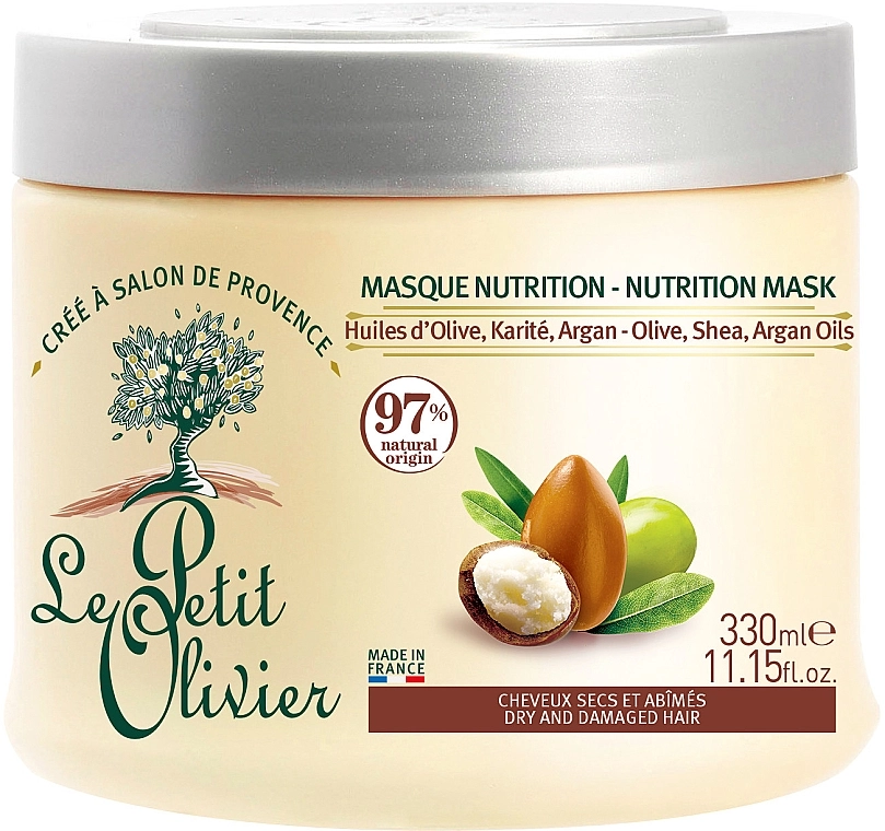 Le Petit Olivier Маска для сухого і пошкодженого волосся Olive Karite Argan Masque - фото N1