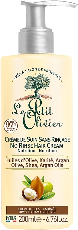 Le Petit Olivier Крем-догляд для волосся з оливковим, аргановим і маслами ши Olive Karite Argan Creme De Soin - фото N1