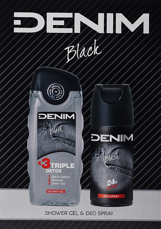 DENIM Black Набор (sh/gel/250ml + deo/150ml) - фото N1