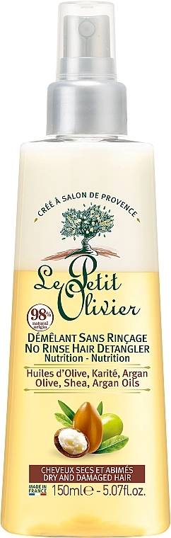 Le Petit Olivier Живительный спрей для сухих и поврежденных волос Karite Argan Demelant Soins - фото N1