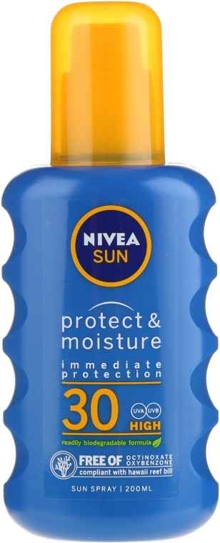 Nivea Солнцезащитный спрей Sun Protect and Moisture Moisturising Sun Spray SPF 30 - фото N1