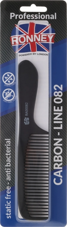Ronney Professional Гребінець для волосся, 195 мм Carbon Comb Line 082 - фото N2