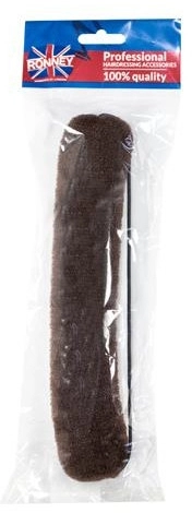 Ronney Professional Валик для зачіски, 23 см, коричневий Hair Bun With Rubber 059 - фото N1