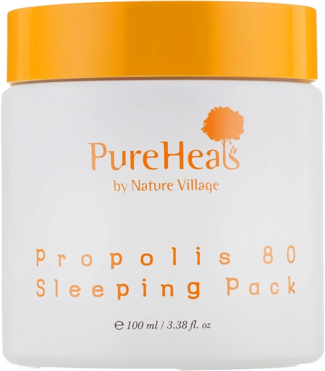Нічна зволожувальна маска для обличчя з екстрактом прополісу - PureHeal's Propolis 80 Sleeping Mask, 100 мл - фото N2