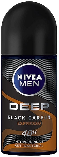 Nivea Дезодорант кульковий для чоловіків MEN Deep Black Carbon Espresso Anti-Perspirant - фото N1