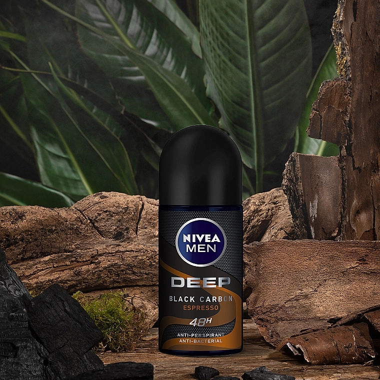 Nivea Дезодорант кульковий для чоловіків MEN Deep Black Carbon Espresso Anti-Perspirant - фото N2