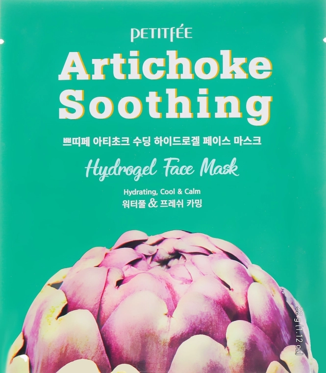 PETITFEE & KOELF Гидрогелевая успокаивающая маска для лица с экстрактом артишока Artichoke Soothing Face Mask - фото N1