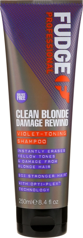 Fudge Тонирующий шампунь для волос Clean Blonde Damage Rewind Shampoo - фото N1
