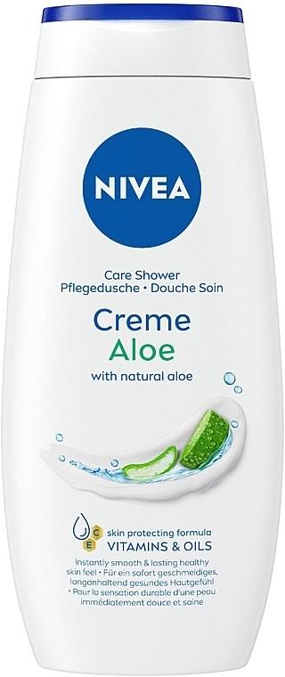 Nivea Гель-догляд для душу "Крем та Алое" Care Shower Cream Natural Aloe Vera - фото N1