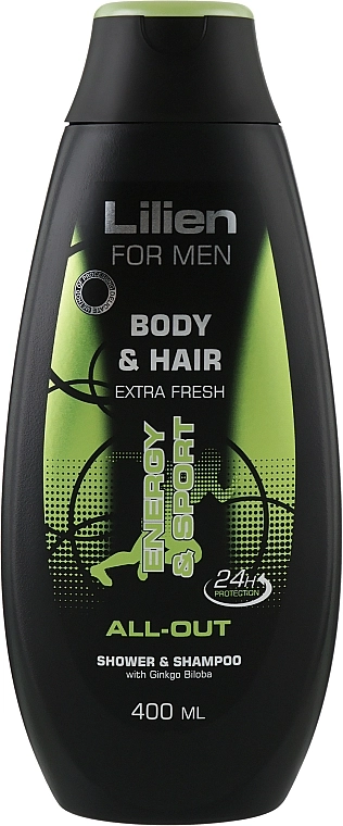 Lilien Чоловічий шампунь-гель для душу "Олл-Аут" For Men Body & Hair All-Out Shower & Shampoo - фото N1