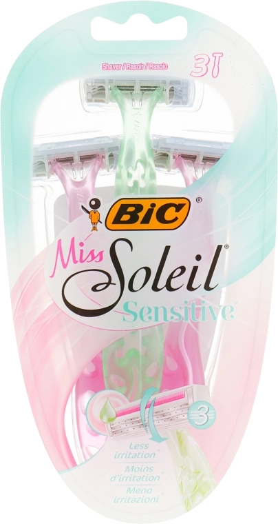 BIC Жіночий одноразовий станок, 3 шт. Miss Soleil 3 Sensitive - фото N1