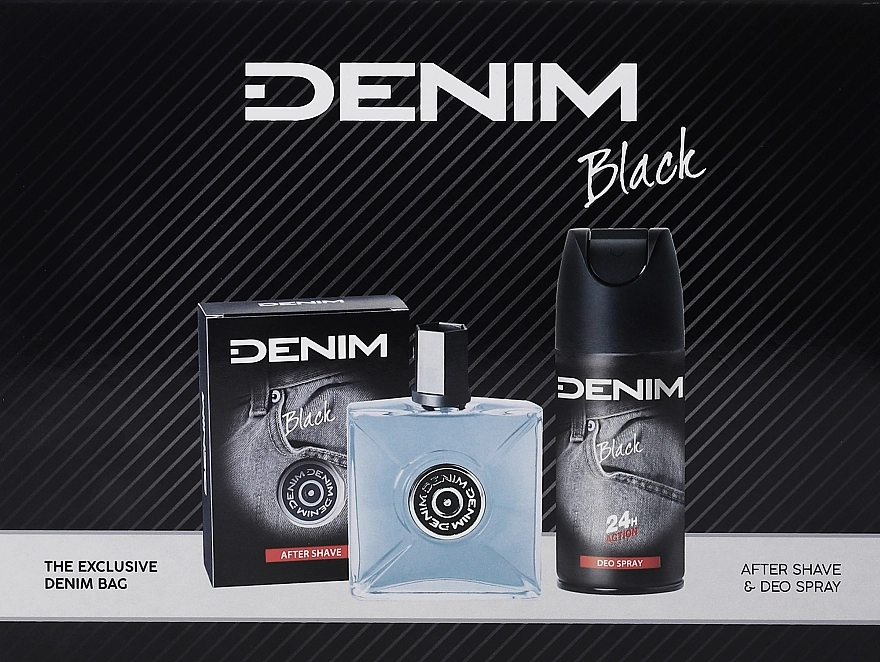 DENIM Black Набір (ash/lot/100ml + deo/150ml + bag) - фото N1