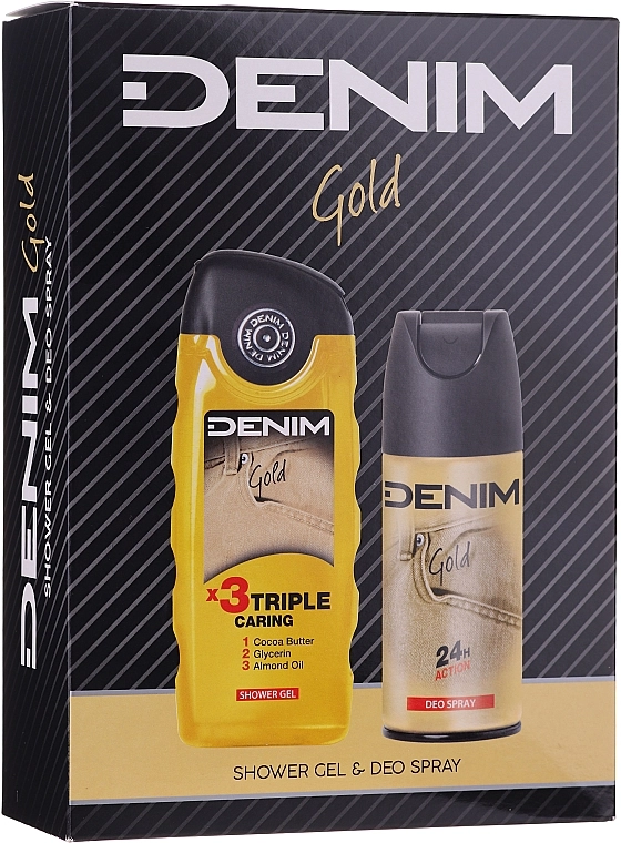 DENIM Gold Набор (s/g/250ml + deo/150ml) - фото N1