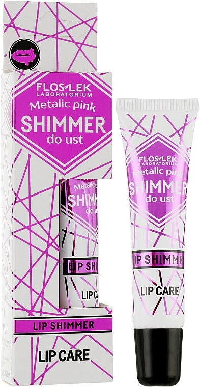 Floslek Бальзам для губ із шимером Lip Care Shimmer Metalic Pink - фото N2