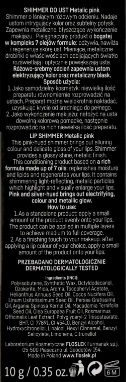 Floslek Бальзам для губ із шимером Lip Care Shimmer Metalic Pink - фото N3