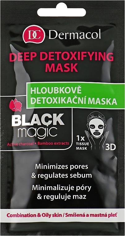 Dermacol Тканинна маска для обличчя Black Magic Detox Sheet Mask - фото N1