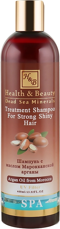 Health And Beauty Шампунь для здоровья и блеска волос с маслом араган Argan Treatment Shampoo for Strong Shiny Hair - фото N1