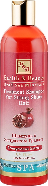 Health And Beauty Укрепляющий шампунь для здоровья и блеска волос с экстрактом граната Pomegranates Extract Shampoo for Strong Shiny Hair - фото N1
