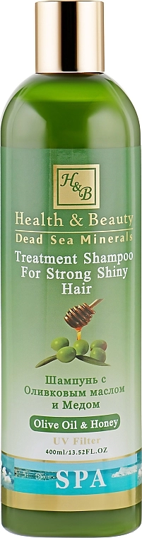 Health And Beauty Шампунь для волосся з додаванням оливкового масла і меду Olive Oil & Honey Shampoo for Strong Shiny Hair - фото N1