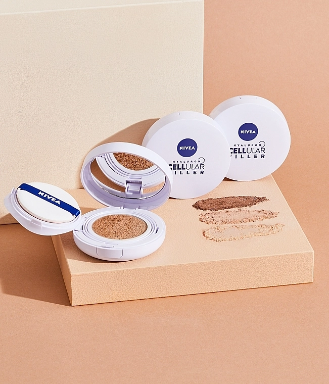 Nivea Hyaluron Cellular Filler 3in1 Care Cushion SPF 15 Тональный кушон - фото N7