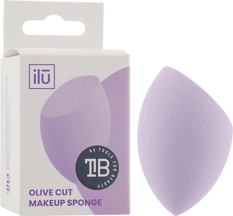 Ilu Спонж для макіяжу з плоским зрізом, фіолетовий Sponge Olive Cut Purple - фото N2
